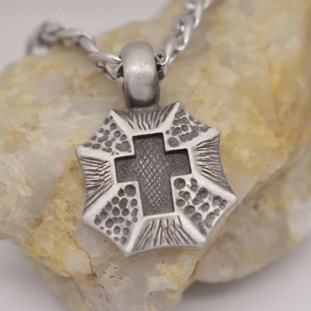cross pewter sheild decorative mens necklace.jpg